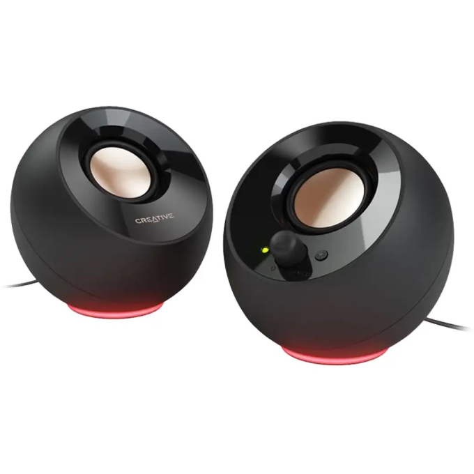 Parlante Creative Pebble SE RGB 2.0 4.4W/8.8W 3.5mm USB Black, 51MF1725AA000 / CREATIVE