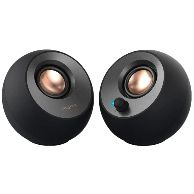 Parlante Creative Pebble V2 2.0 8W/16W 3.5mm USB-C Black, 51MF1695AA000 / CREATIVE