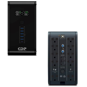 UPS Interactivo CDP 1200VA 750W 10 Salidas, 5 Puertos USB-A, 1 Puerto USB-C Black, R-SMART1210I / CDP