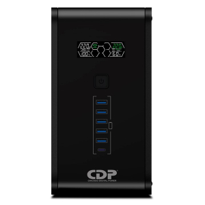 UPS Interactivo CDP 1200VA 750W 10 Salidas, 5 Puertos USB-A, 1 Puerto USB-C Black, R-SMART1210I