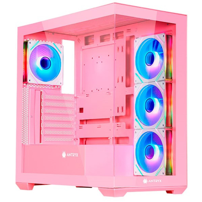Case Antryx FX-750 Pink, 4 Ventiladores ARGB, USB Tipo-C, ATX, M-ATX, AC-FX750PK / Antryx