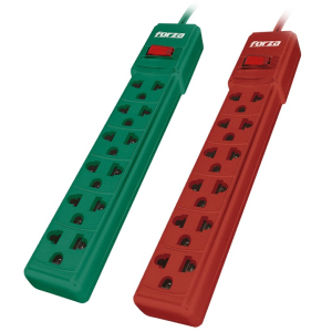 Regleta Electrica Forza 6 Tomas de Corriente, AC 110/220V, Green & Red 2PX, PS-001 2PX / Forza
