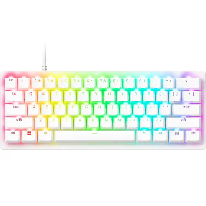 Teclado Razer Ergonomico, Diseno Ergonomico, Blanco, Interruptores ?pticos Analogicos, Ingles RZ03-04991800-R3U1 / Razer