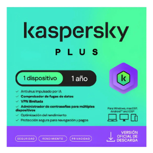 Antivirus Kaspersky Plus, 1 Dispositivo, 1 A?o