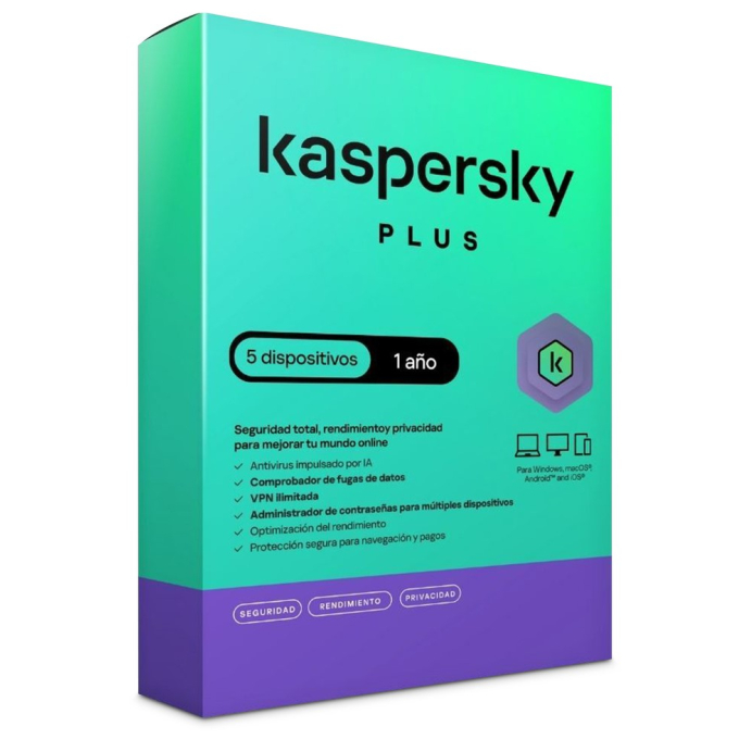 Antivirus Kaspersky Plus, 5 Dispositivos, 1 A?o / KASPERSKY