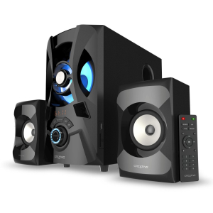 Parlantes Creative E2900 2.1 60W/120W, Bluetooth, FM, USB, SD, 3.5mm, Luz LED, 220V AC, Black, 51MF0490AA001 / CREATIVE