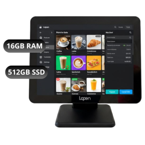 All in One Lopen POS LN-D180, Intel Core i3-6100, Memoria RAM 16GB, Disco Solido 512GB SSD, Pantalla Tactil 15pulgadas / Lopen