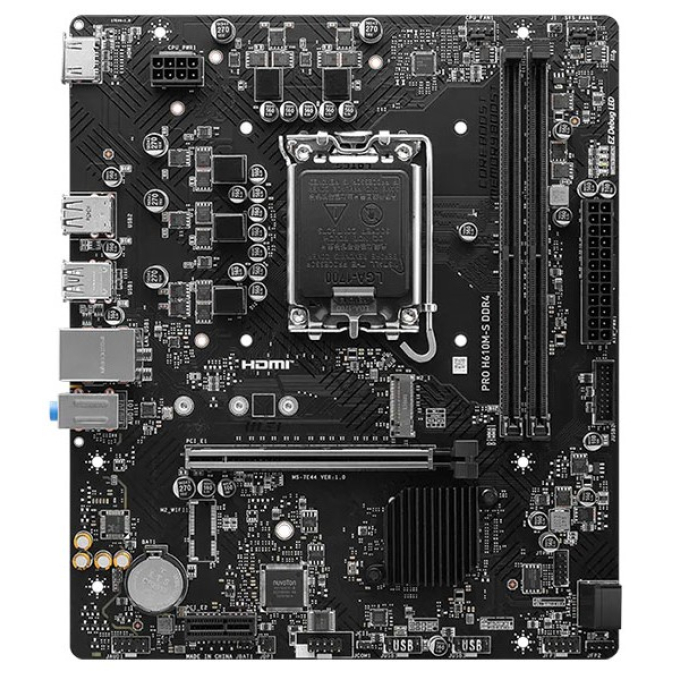 Placa Madre MSI PRO H610M-S, Intel H610, Socket LGA 1700, mATX, DDR4 / MSI