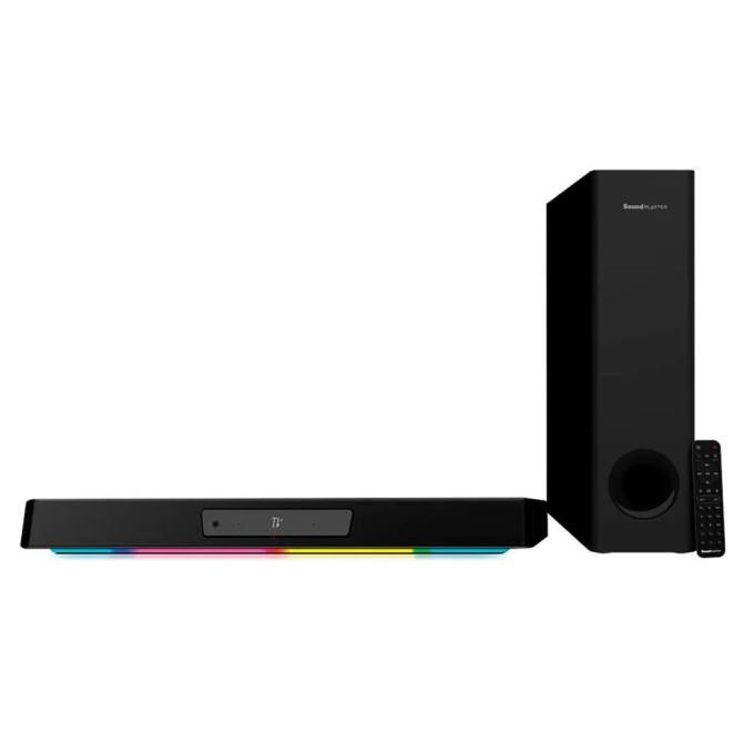 Parlante Creative Katana V2X 5.1 Virtual, 90W/180W, SXFI, RGB, Bluetooth, HDMI ARC, 3.5mm, ?ptico, USB-C, 220V, Black, Gaming, 51MF8400AA000 / CREATIVE