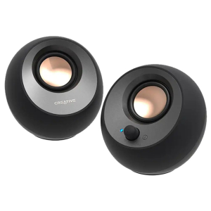 Parlante Creative Pebble V3 2.0, 8W/16W, Bluetooth, 3.5mm, USB-C Power/Audio, Black, 51MF1700AA000 / CREATIVE