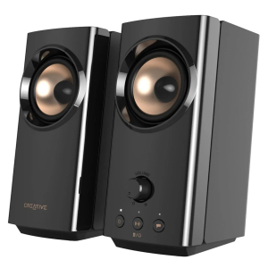 Parlante Creative T60 2.0, 30W/60W, Bluetooth, USB-C, 3.5mm, Microfono, SB Surround, 220V, Black, 51MF1705AA001 / CREATIVE