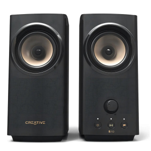 Parlante Creative T60 2.0, 30W/60W, Bluetooth, USB-C, 3.5mm, Microfono, SB Surround, 220V, Black, 51MF1705AA001 / CREATIVE
