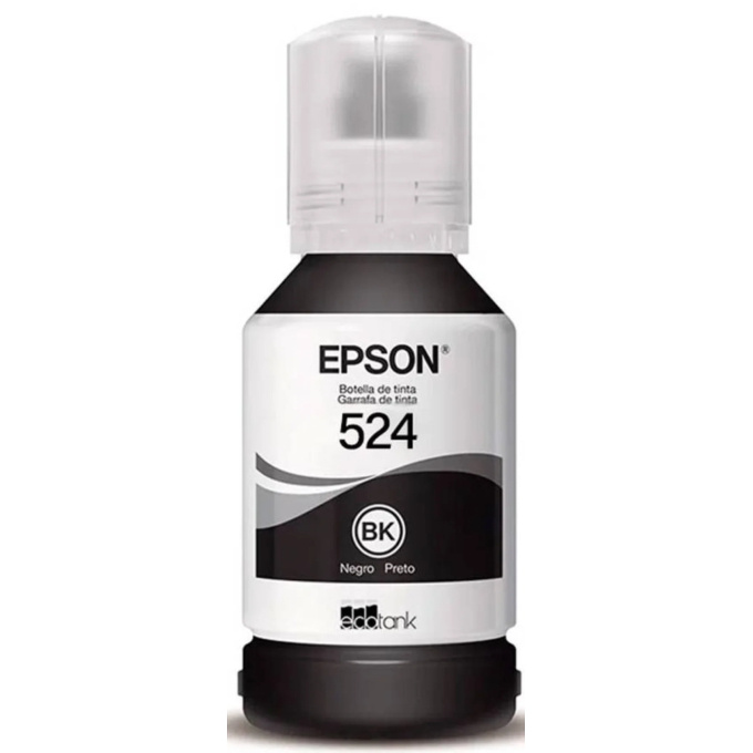 Botella de Tinta Epson T524120-AL Negro para Impresoras L6580, L15150, L15160 - 7,500 paginas / Epson