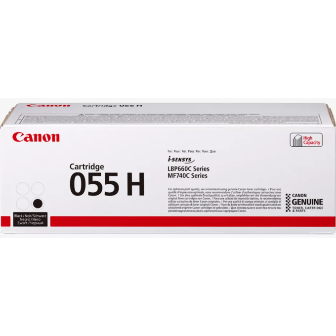 Toner Canon 055H Negro para Impresoras MF746, LBP664 - 7.600 Paginas / Canon