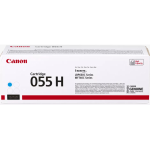 Toner Canon 055H Cian para Impresoras MF746, LBP664 - 5.900 Paginas, Celeste