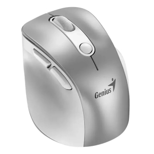 Mouse Inalambrico Genius Ergo 9000S Pro, Dual Wireless/Bluetooth, 6 Botones, Silencioso, RGB, Recargable, Silver, 31030039402 / GENIUS