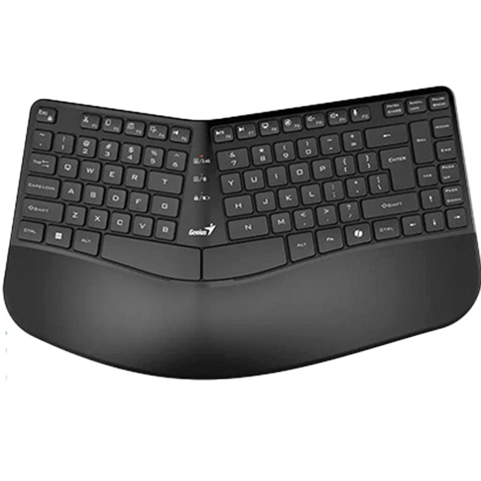 Teclado Inalambrico Genius KB-7000BT AI Copilot, Bluetooth, Ergonomico, Wave Keys, SP, Black, 31320008401 / GENIUS
