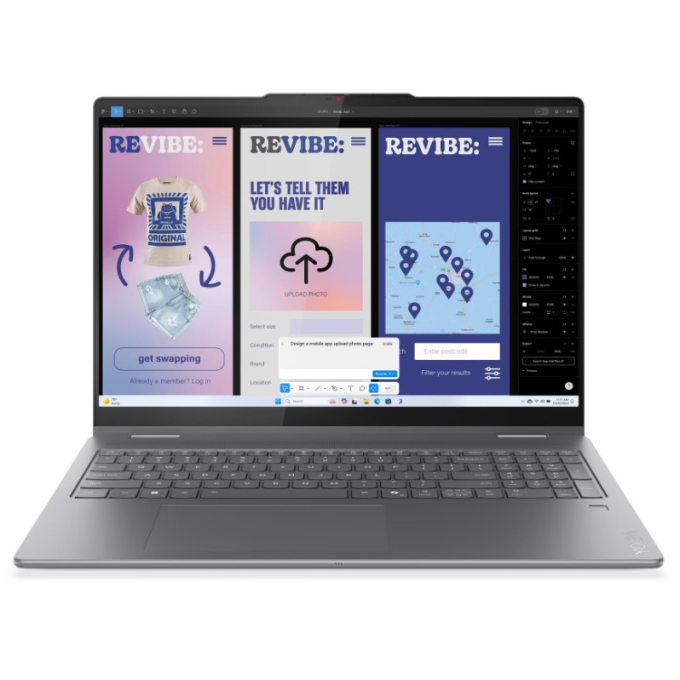 Laptop 2 en 1 Lenovo Yoga 7i, Intel Core Ultra 7 256V, Memoria RAM 16GB DDR5, Disco Solido 512GB SSD, Intel Arc Graphics 140V, Pantalla 16pulgadas WUXGA 1920x1200 Tactil, Win11, Luna Grey, 16ILL10 / Lenovo