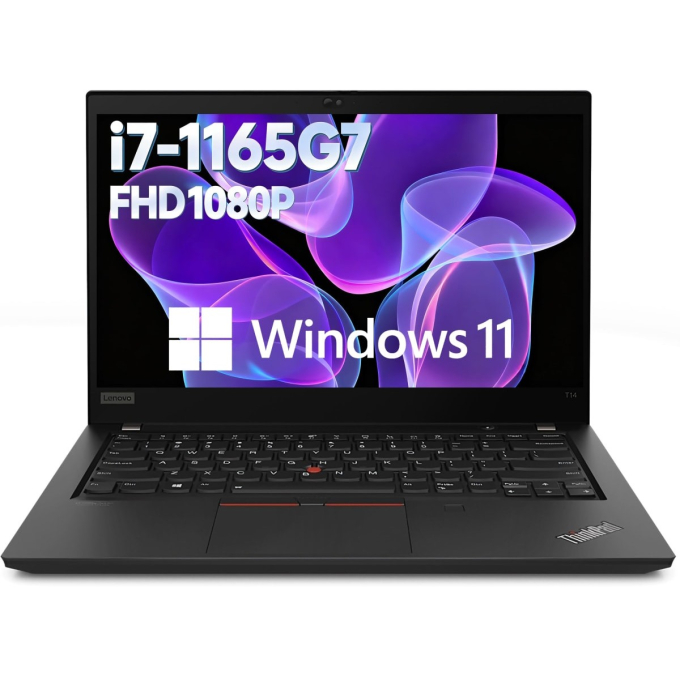 Laptop Lenovo ThinkPad T14 Gen 2, Intel Core i7-1165G7, Memoria RAM 16GB, Disco Solido 256GB SSD, Pantalla 14pulgadas Full HD 1920x1080, Windows 11 Pro, Reacondicionada, LENT14G2I716256-R / LENOVO