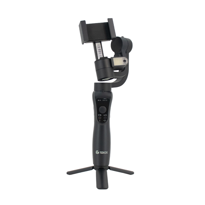 Tripode Estabilizador Gimbal de 3 ejes 360º con rastreador IA, TEROS TE-7056N para telefonos / TEROS