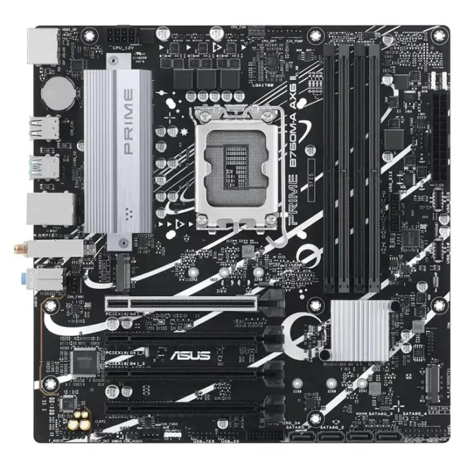 Placa Madre ASUS PRIME B760M-A AX6 II, Intel B760, Socket LGA 1700, mATX, DDR5, Wi-Fi 6 / Asus