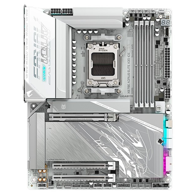 Placa Madre GIGABYTE X870E AORUS ELITE X3D ICE, AMD X870E, Socket AM5, ATX, Wifi / Gigabyte