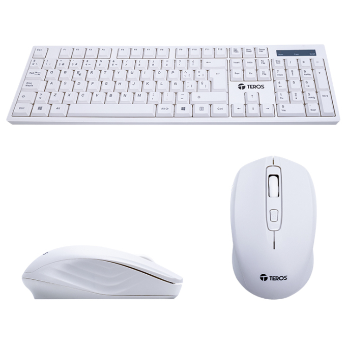 Combo inalambrico Teclado + Mouse TEROS TE-5016S, blanco / TEROS