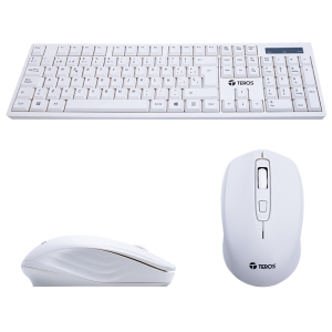Combo inalambrico Teclado + Mouse TEROS TE-5016S, blanco
