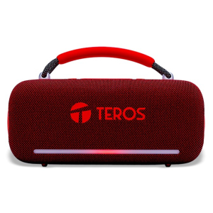 Parlante Inalambrico Teros Vibe, Bluetooth 5.3, 60W, 4000mAh, USB, Luces LED, Rojo, VB-6049R / Teros