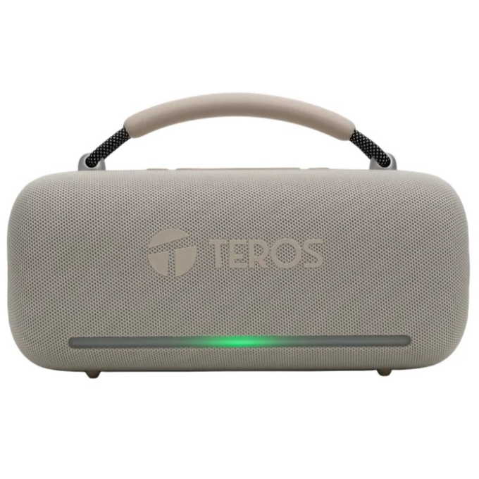 Parlante Inalambrico Teros Vibe, Bluetooth 5.3, 60W, 4000mAh, USB, Luces RGB, Blanco, VB-6049W / Teros