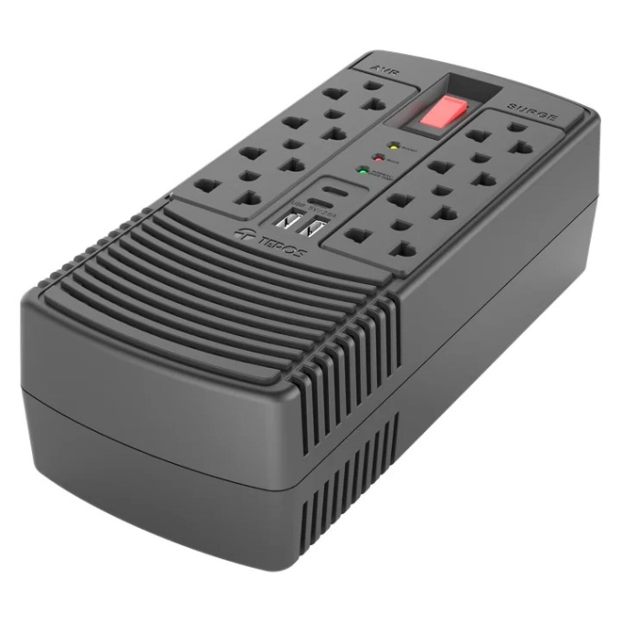 Estabilizador de Voltaje Teros TE-7182 AVR 1200VA/600W, 184-276VAC / Teros
