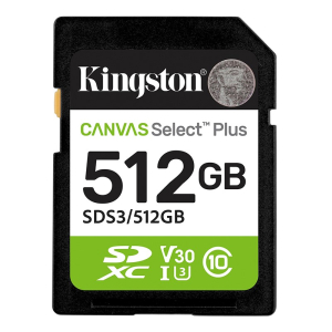 Tarjeta de Memoria SD Kingston 512GB Canvas Select Plus, UHS-I/U1