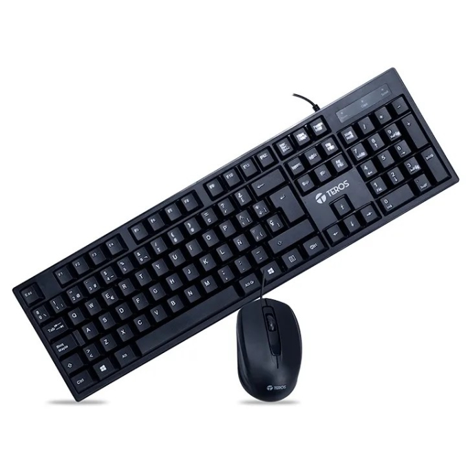Kit Teclado y Mouse USB Teros TE-5015S, Black / Teros