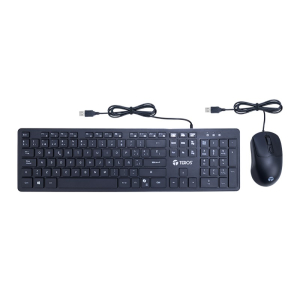 Kit Teclado + Mouse Teros con Tecla Copilot, Negro, TE-5019S / Teros