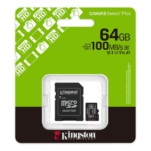 Tarjeta de Memoria Kingston MicroSD 64GB Canvas Select Plus, UHS-I, 100MB/s / Kingston