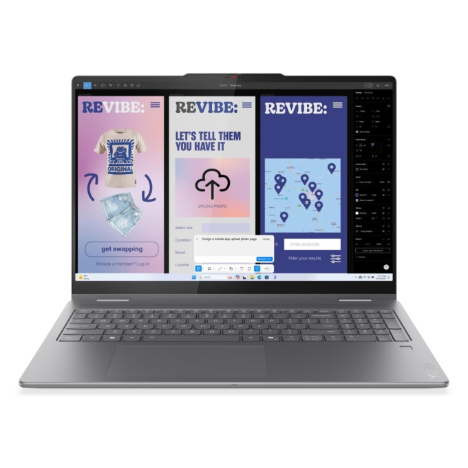 Laptop 2 en 1 Lenovo Yoga 7 16ILL10, Intel Ultra7 256V, Memoria RAM 16GB DDR5, Disco Solido 512GB SSD, Pantalla 16pulgadas WUXGA Tactil, 83JT0047US / LENOVO