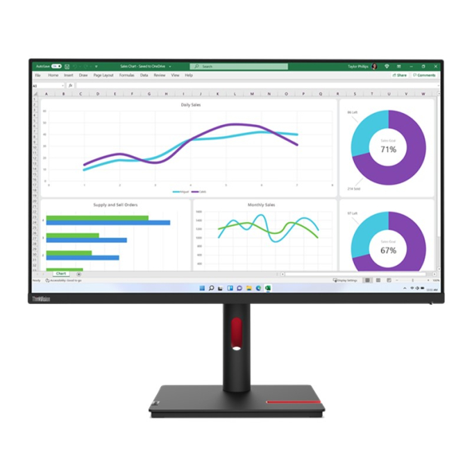 Monitor Lenovo ThinkVision T32h-30 31.5pulgadas 2560x1440 WLED IPS, HDMI, DisplayPort, USB-C, 4 USB-A / Lenovo