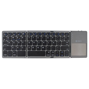 Teclado Inalambrico Plegable Teros TE-4075S, Bluetooth 3.0, Gris