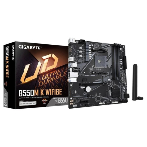 Placa Madre Gigabyte B550M K WIFI6E, Chipset AMD B550, Socket AM4, Micro ATX, Wi-Fi 6E / Gigabyte