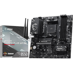 Placa Madre MSI B550M GAMING PLUS WIFI6E, Chipset AMD B550, Socket AM4, Micro ATX, Wi-Fi 6E. / MSI