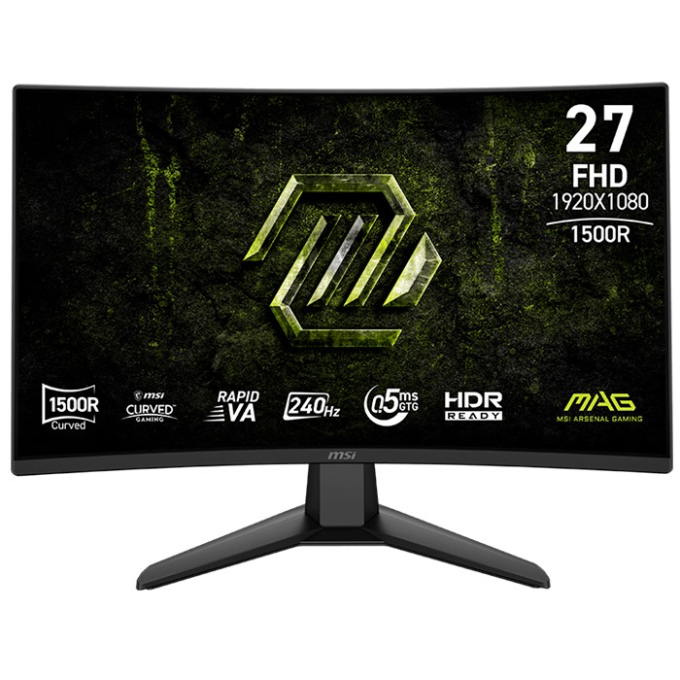 Monitor Curvo MSI MAG 274CFX24 27pulgadas, 1920x1080 FHD 240Hz 0.5ms, HDMI, DisplayPort, Salida de Audio. / MSI