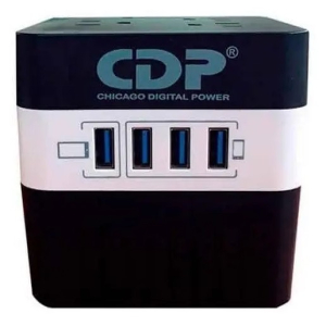 Estabilizador de Voltaje CDP RU-AVR604I, 600VA/300W, 4 Salidas, 4 Puertos USB. / CDP