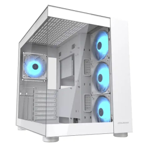 COUGAR CGR-5KA1W-RGB Gabinete para computadora gamer - ATX, Mini ITX, Micro ATX Placa base admitida - Media Torre - Cristal - Blanco - 4 x Compartimiento(s) - 4 x 120mm Fan(s) Installed - 10 x Ventilador(es) admitido - 2 x Compartimiento interno 3.5 - 2 x Compartimiento interno 2.5 - 10 x Ranura(s) - 3 x USB(s) - 2 x USB 3.0 Tipo-A, 1 x USB 3.2 Gen 2 Tipo C - 1 xEntrada audio - 1 xSalida audio - Refrigeración por Ventilador/Líquido