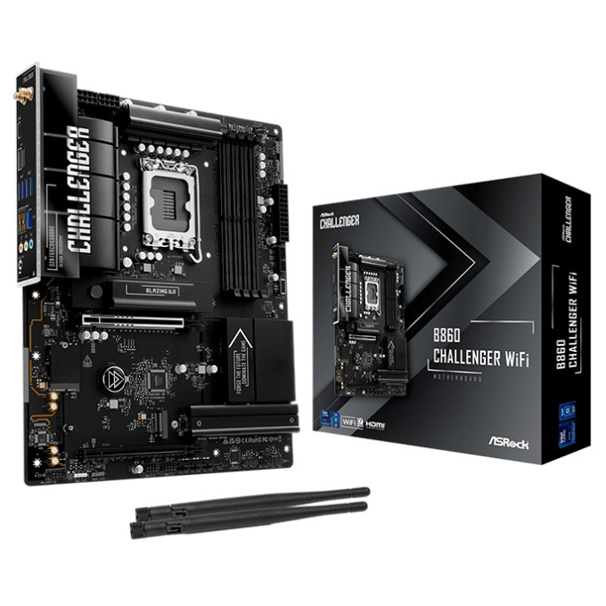 Placa Madre ASRock B860 Challenger WiFi, Chipset Intel B860, Socket LGA1851, DDR5, ATX / ASRock