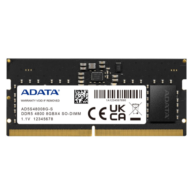 Memoria RAM ADATA Premier 8GB DDR5 4800MHz SO-DIMM, AD5S48008G-S / Adata