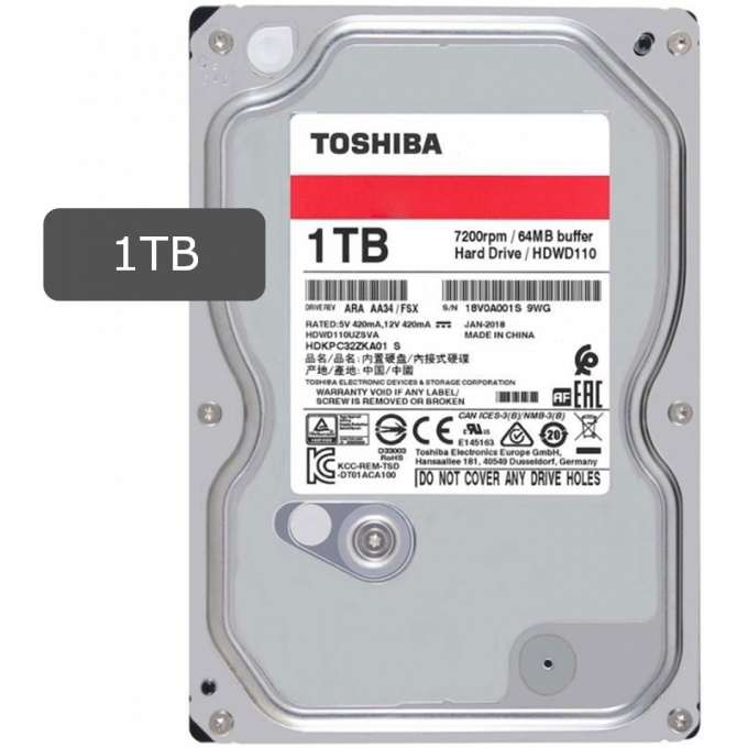 DISCO DURO 3.5 TOSHIBA DT01ACA100 - 1TB - 3.5pulgadas - INTERNO SATA 7200RPM PARA PC / TOSHIBA