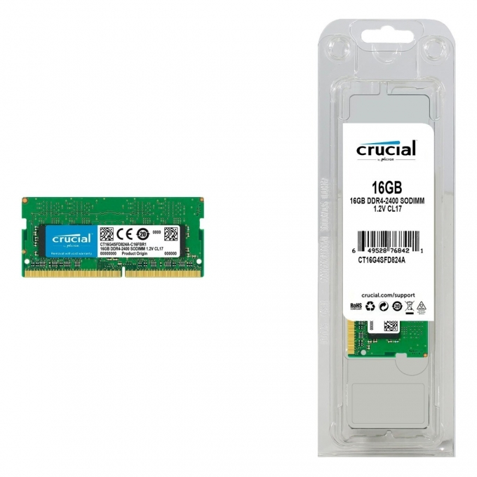 MEMORIA RAM SODIMM CRUCIAL DDR4 16GB - 2400 / CRUCIAL