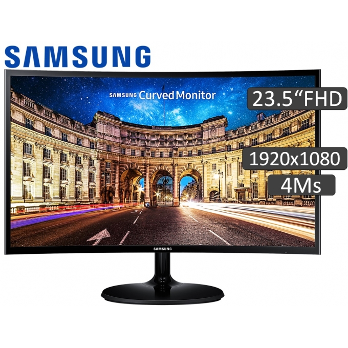 Monitor Samsung LC24F390FHLXPE, 23.5pulgadas FHD Led Curvo, HDMI/VGA / SAMSUNG