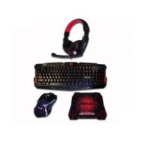 KIT SUPER HALION SCORPION ( HA-820 ) TECLADO+MOUSE+AURICULAR+PAD MOUSE GAMER / HALION