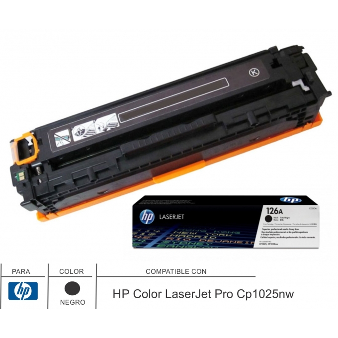 Toner Compatibile Nero CE310A (126A) 1 Pezzo - Per Stampanti HP Laserjet Pro 100, CP1020, M175, M275